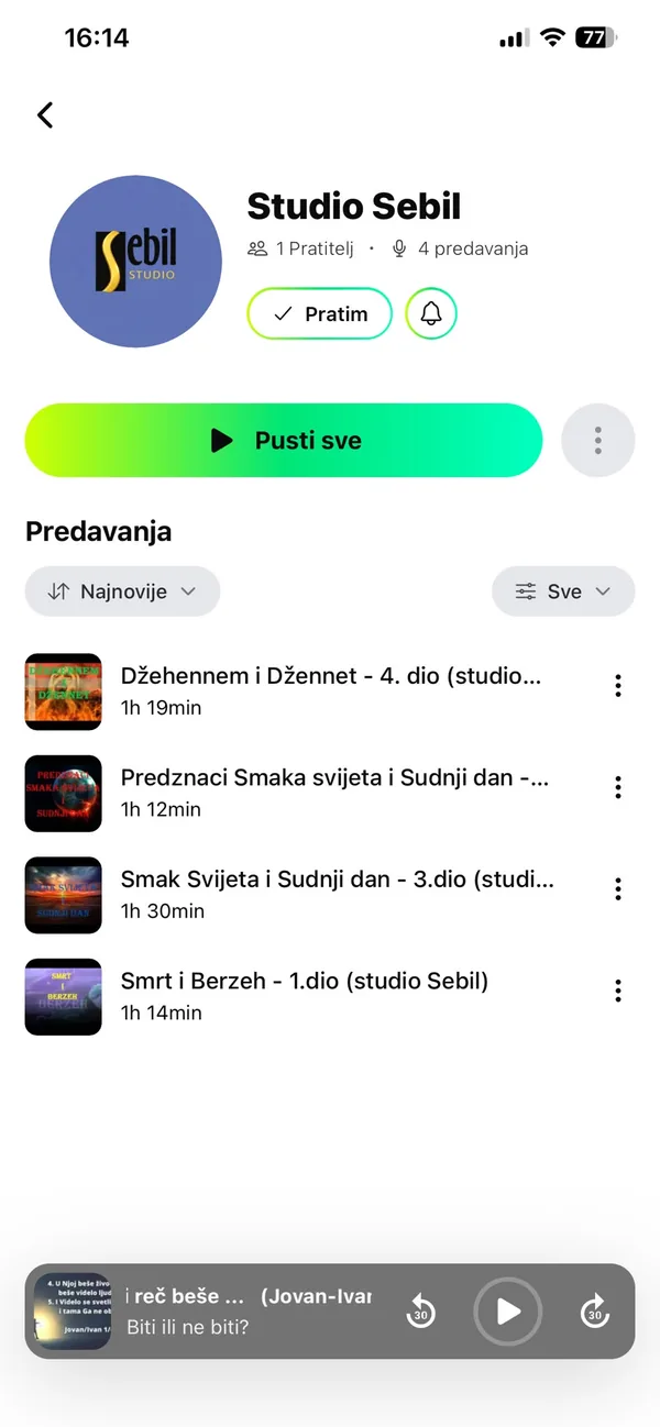 Profil predavača s plejlistama