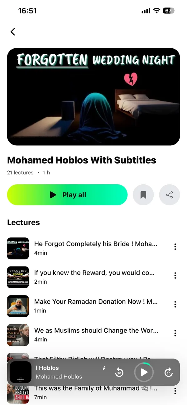 Playlist with progress