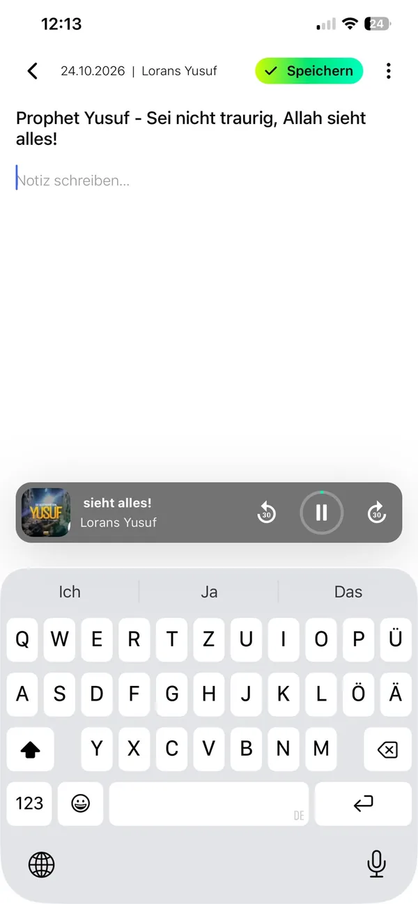 Notiz zu einem Vortrag schreiben